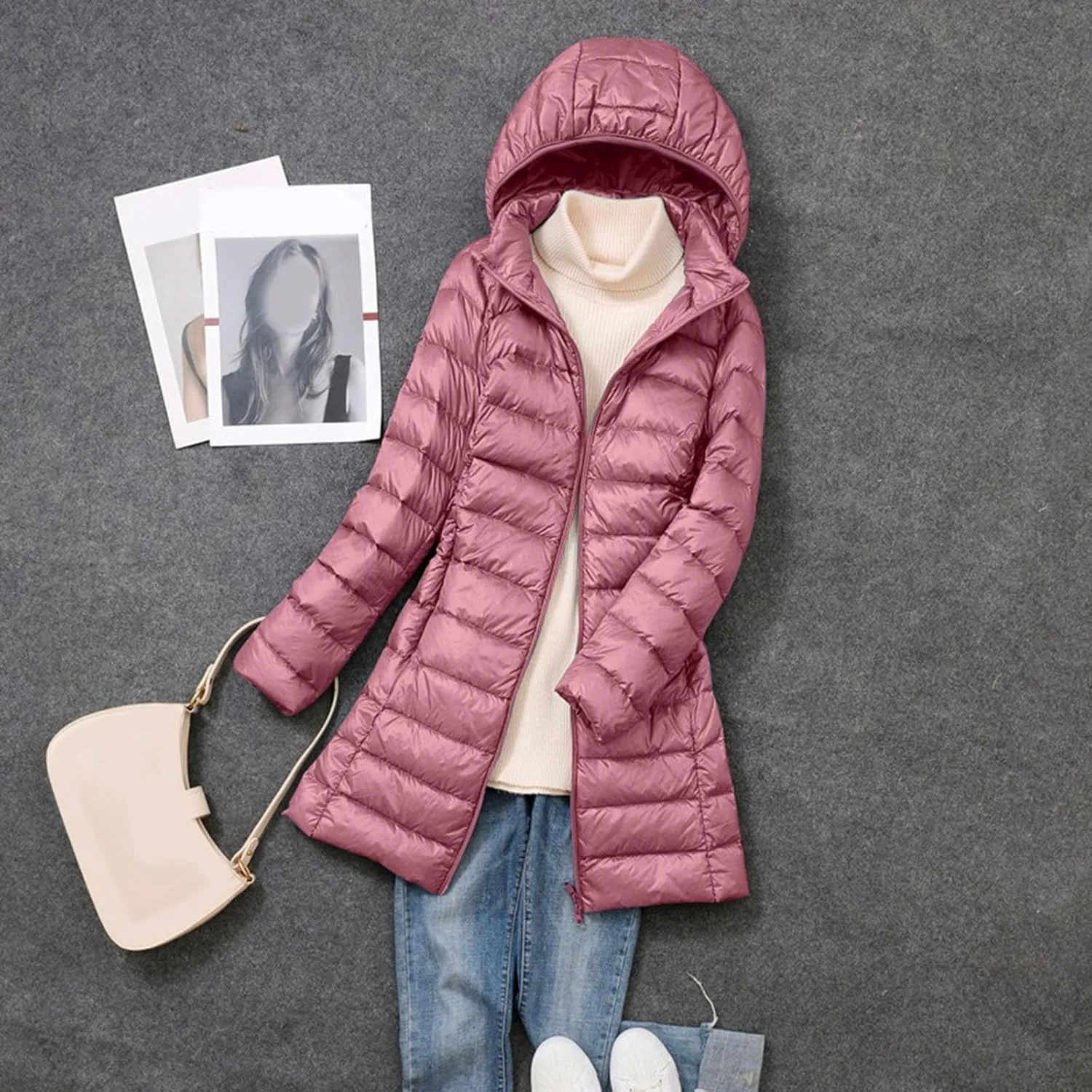 Womens Thickened Down Jacket Long Winter Coat with Fur Hood Puffer Coat Cotton Padded Jackets Warm Down Parkas 2023