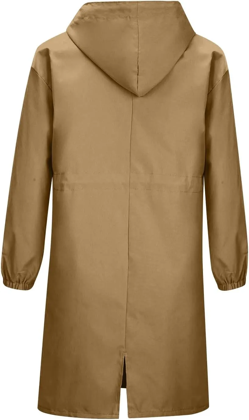 Women's Trench Jackets Rain Jacket Loose Winter Hooded Oversized Elegant Windbreaker Comfortable Coat Outwear