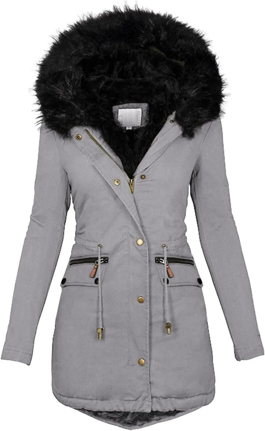 Womens Winter Coats Warm Thickened Sherpa Lined Jacket Hooded Outerwear Plus Size Puffer Parka Down Jackets Overcoat