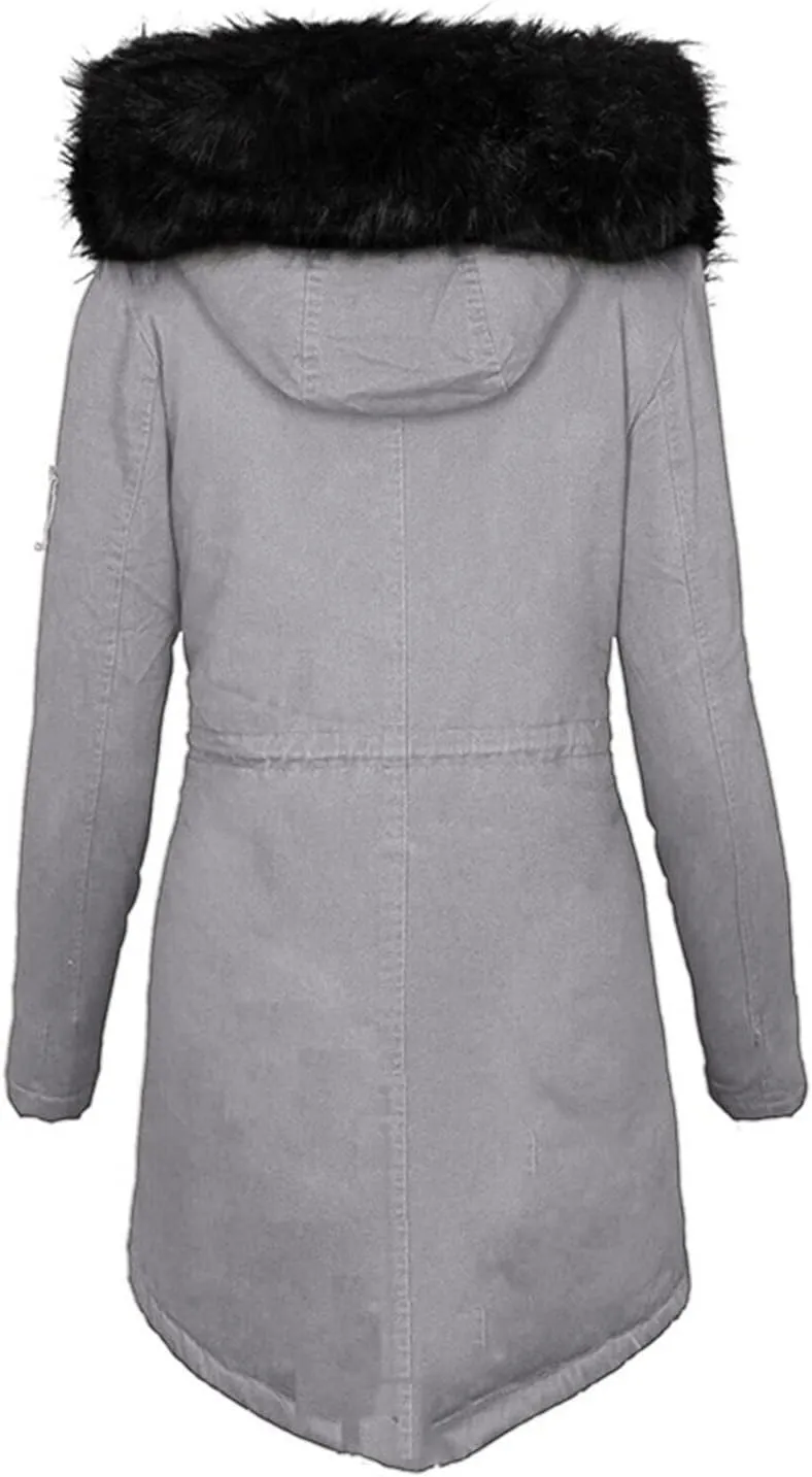 Womens Winter Coats Warm Thickened Sherpa Lined Jacket Hooded Outerwear Plus Size Puffer Parka Down Jackets Overcoat