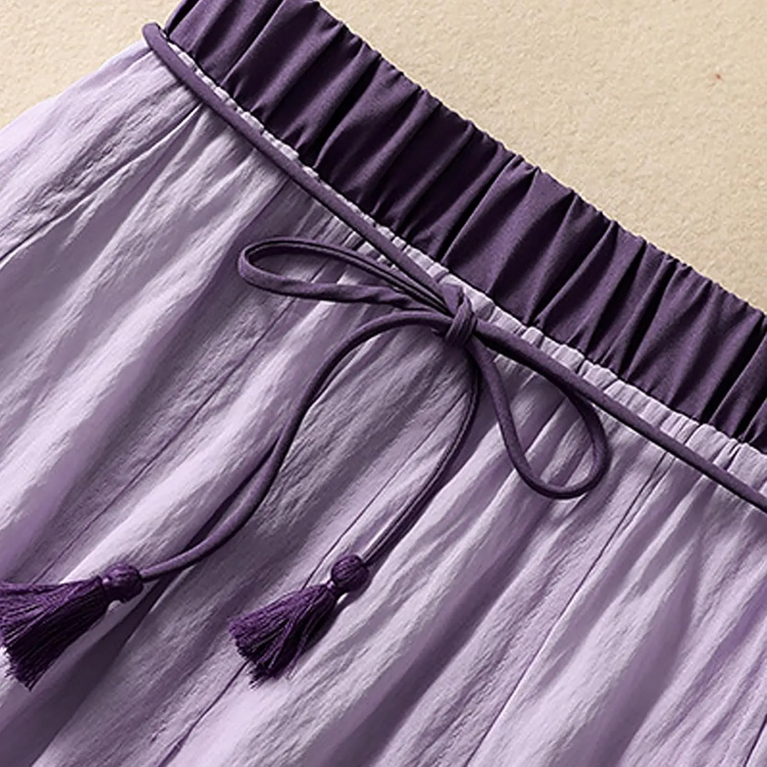 XUNRYAN Women's Cotton Linen Skirts Elastic High Waist Long Flowy Bohemian Casual Maxi Skirt for Summer Beach Holiday Outfit