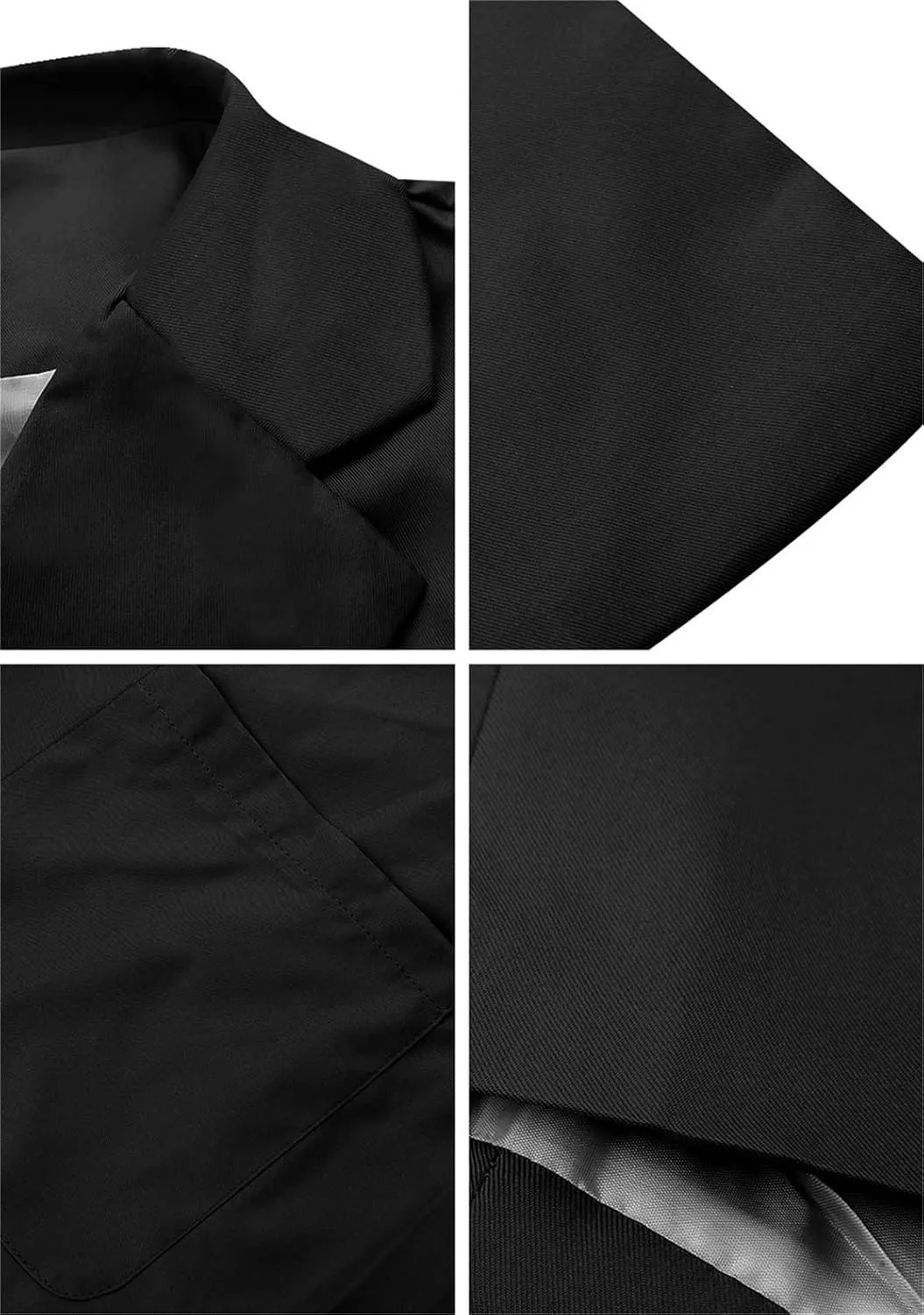 YMING Womens Solid Color Open Front Blazer Long Sleeve Office Jacket Work Cardigan with Pockets Plus Size