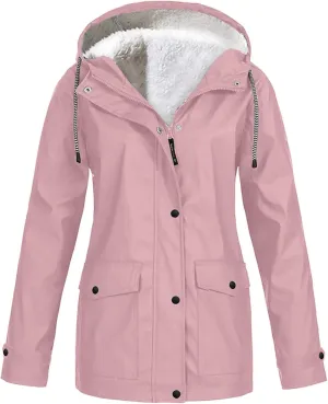 Zip Up Hoodies for Women Warm Fall Winter Fleece Jacket Casual Hooded Sweatshirts Thick Sherpa Lined Solid Coats