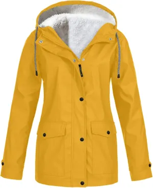 Zip Up Hoodies for Women Warm Fall Winter Fleece Jacket Casual Hooded Sweatshirts Thick Sherpa Lined Solid Coats