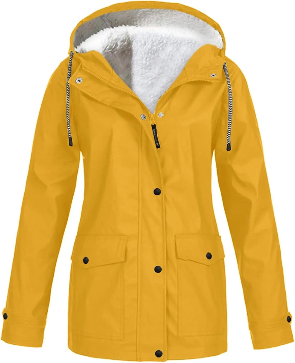 Zip Up Hoodies for Women Warm Fall Winter Fleece Jacket Casual Hooded Sweatshirts Thick Sherpa Lined Solid Coats